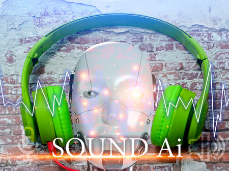 Concept, development, audio learning with AIの写真素材