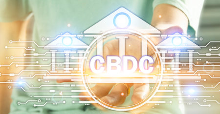 A CBDC is a digital currency issued by a central bank. which has the ability to act as a medium to pay for goods and services can maintain value and is an accounting unit of measurementの写真素材