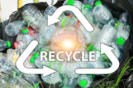 The concept of recyclable plasticの写真素材