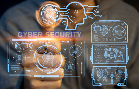 Cyber security concept. Use AI to manage security.の写真素材