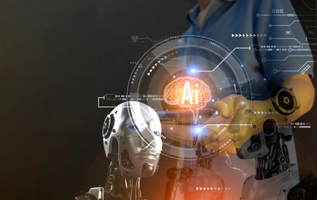 The concept of developing an AI brain to be able to learn like a human being and apply it in Industry 5.0の写真素材