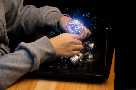 The AI concept is unique in that it can interact as naturally as a real human. Industry Innovation 5.0の写真素材