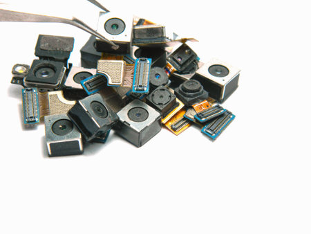 Smartphone camera module, small cameraの写真素材