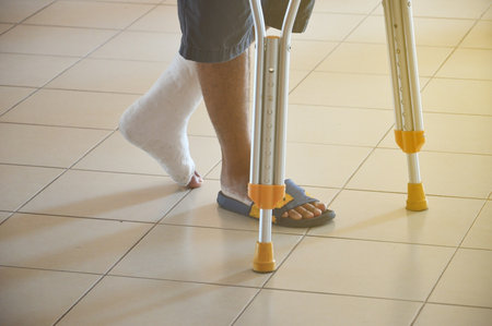 A person who uses a cane, a person with a broken leg wears a cast.