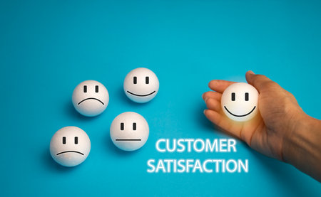 Users rate service experience on online application for customer satisfaction survey concept.の写真素材