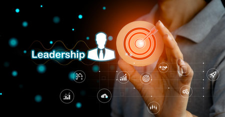 concept of leadership and leading to success according to goalsの写真素材