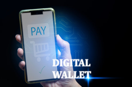 Digital Wallet concept that controls usage with blockchain and smart contactsの写真素材