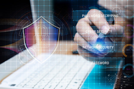 safety protection concept Using the control code Using biometric verification High level of protectionの写真素材