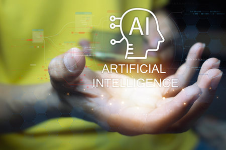 Concepts of using AI systems and system control, Industry 5.0の写真素材