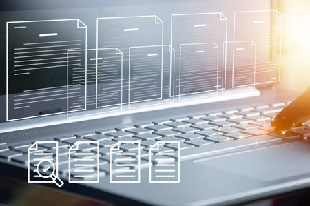 Audit concept Documents in online systems, data storageの写真素材