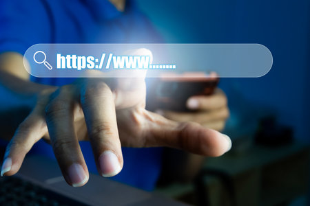 The concept of registering and setting up a website domainの写真素材