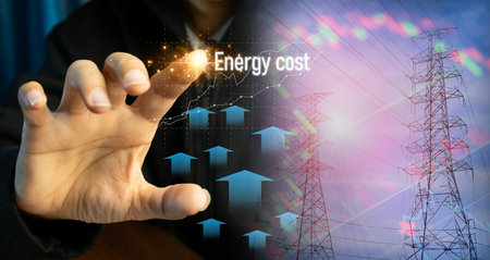 The concept of rising energy costs Energy shortage crisisの写真素材