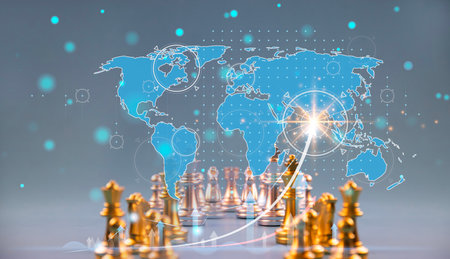 Golden chess concept, a symbol of business successの写真素材