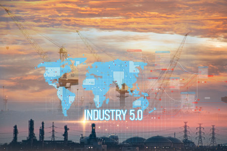 Smart Industry For Technology from Digital Factory Showatic Production Process of the Industry 5.0 OR The 5th Industrial Revolution and IoT Software to Control The Operation.の写真素材