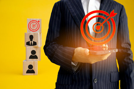 concept of goal setting in organizations and businesses Leadership and teamwork Working systematically enterprise developmentの写真素材