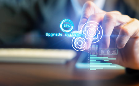 System upgrade concept to Industry 5.0 AI industryの写真素材