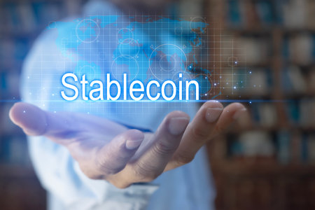 The concept of using stablecoins in the financial systemの写真素材