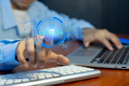 The concept of using stablecoins in the financial systemの写真素材