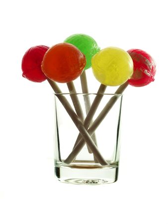 Lollipops in a glassの写真素材