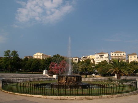 Fountain, Corfu Townの写真素材