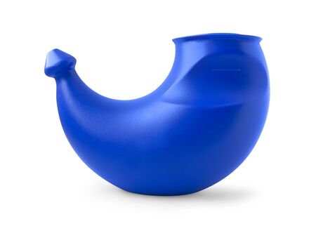 Watering can for washing the nose with saline for the treatment and prevention of the common cold, colds, viral and bacterial diseases of the nose.の写真素材