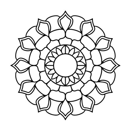 Mandala. Ethnic decorative element. Hand drawn backdrop. Islam, Arabic, Indian, ottoman motifs. Boho style.のイラスト素材