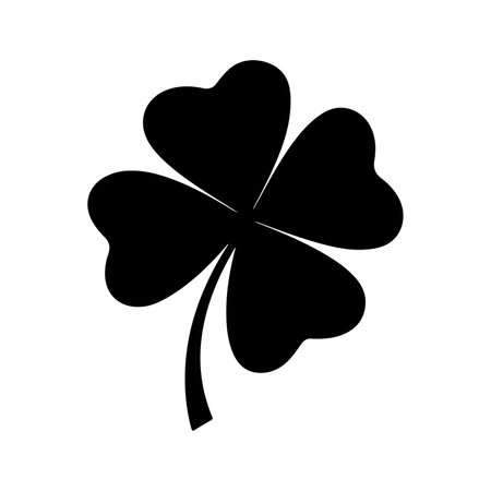 clover leaf saint patricks day icon vector illustration design silhouette styleのイラスト素材