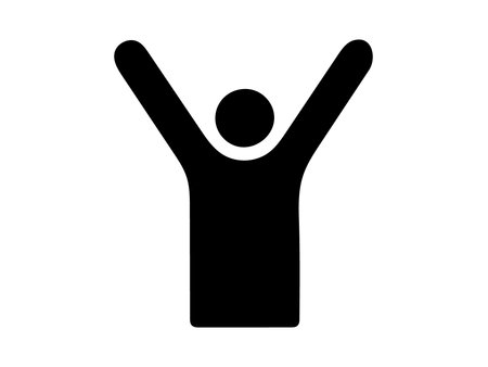 Happy man icon vector. Black pictogram isolated on white background.のイラスト素材