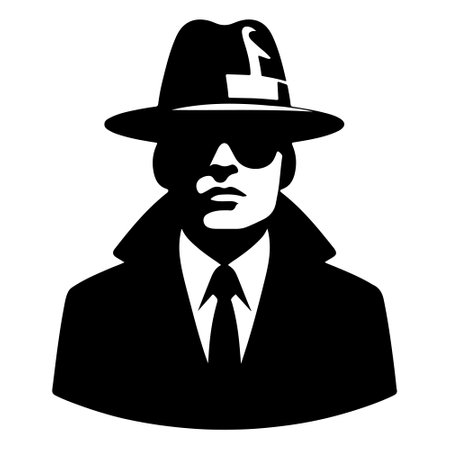 Vintage detective icon. Simple illustration of vintage detective vector icon for webのイラスト素材