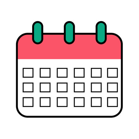 Calendar icon. Flat vector illustration. Isolated on white background.のイラスト素材