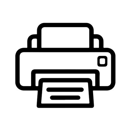 Printer Icon Vector. Outline Printer Sign. Isolated Contour Symbol Illustration