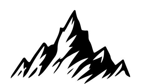 Mountain peak silhouette isolated on white background. Vector illustration for your designのイラスト素材