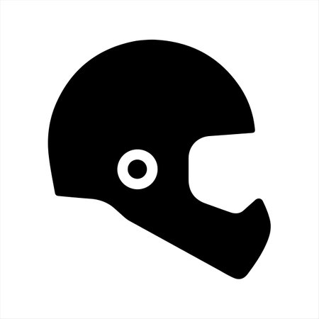 Protective Safety Helmet Silhouette Vector art on white backgroundのイラスト素材