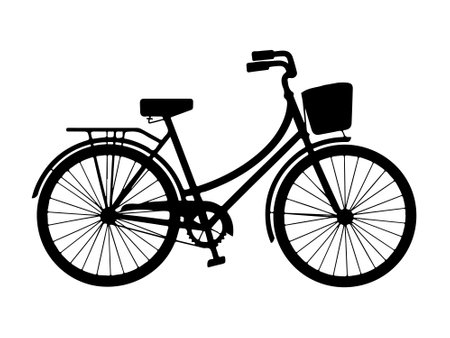 Bicycle vector isolated on white background. Vector illustration. Side view.のイラスト素材