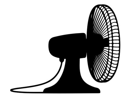 Ventilator on a white background. Vector illustration of a fan.のイラスト素材
