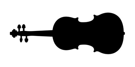 Violin silhouette vector on white backgroundのイラスト素材