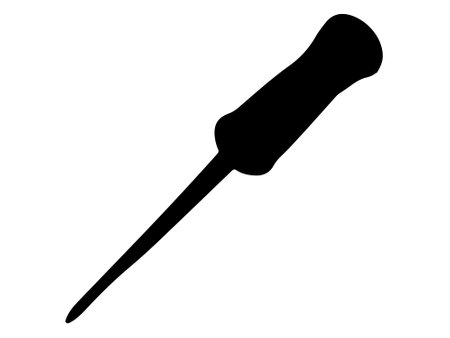 black screwdriver isolated on white backgroundのイラスト素材