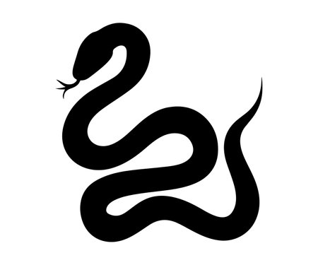 Snake silhouette vector on white backgroundのイラスト素材