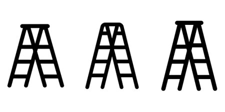 Ladder silhouette vector on white backgroundのイラスト素材