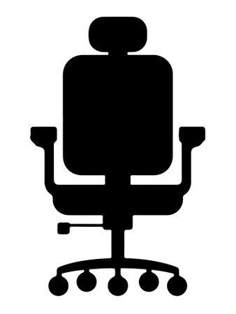 Office chair silhouette vector on white backgroundのイラスト素材