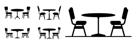 Dining set silhouette vector artのイラスト素材