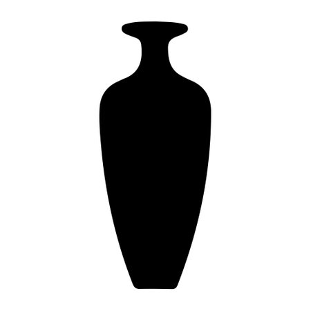 black silhouette of a decorative vase vector artのイラスト素材