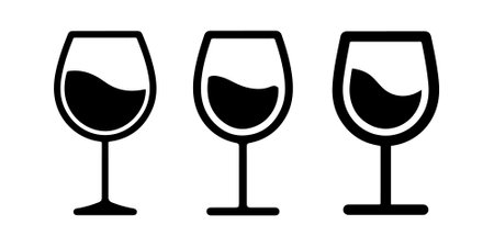 Wine Glass Icon set vector artのイラスト素材