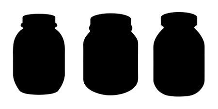 Jar silhouette vector art on white backgroundのイラスト素材