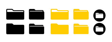 File folder icon set vectorのイラスト素材