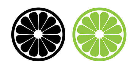 Lemon slice icon set vector on white backgroundのイラスト素材