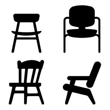 set of chair vector on white backgroundのイラスト素材