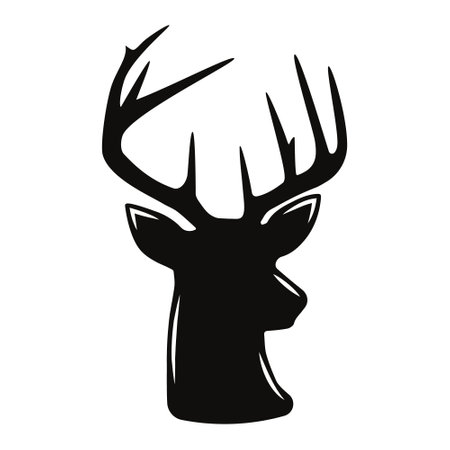 Vector Illustration of Deer Head Design Iconic Wildlife on a White Backgroundのイラスト素材