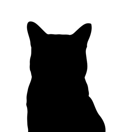 cat silhouette, vector sphinx, side view, cat breeds, pet, animals cat.のイラスト素材
