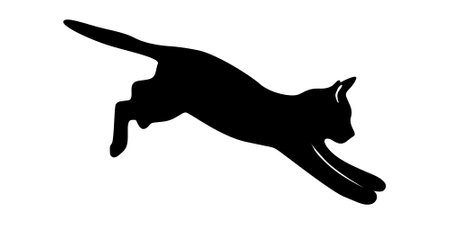 cat silhouette, vector sphinx, side view, cat breeds, pet, animals cat.のイラスト素材